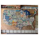 Large Map Of United Stated Made From License Plates