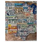 Large Map Of United Stated Made From License Plates