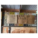 1969 License Plates of Various States & 1950 MN Plate