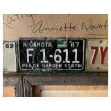 1969 License Plates of Various States & 1950 MN Plate