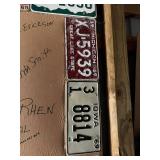 1969 License Plates of Various States & 1950 MN Plate