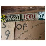 1969 License Plates of Various States & 1950 MN Plate