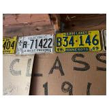 1969 License Plates of Various States & 1950 MN Plate