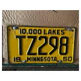 1969 License Plates of Various States & 1950 MN Plate
