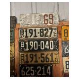 MN License Plates 1915-1917 & 1937 - 1940