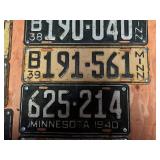 MN License Plates 1915-1917 & 1937 - 1940