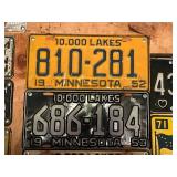 MN License Plates 1952 - 1965