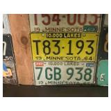 MN License Plates 1952 - 1965