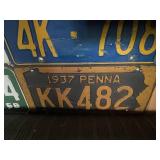 Board of Vintage License Plates