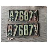 Matching 1927 MN Plates