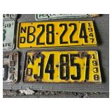 ND License Plates - 1924, 1938, 1947, 1956, 1958
