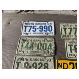 ND License Plates - 1924, 1938, 1947, 1956, 1958