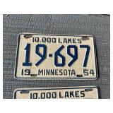 1954 MN Matching License Plates
