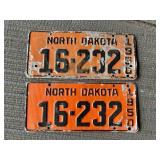 1950 ND Matching License Plates