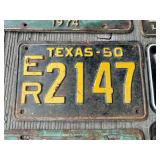 Vintage License Plates - 1940 Nebraska, 1950 Texas, Indiana & Arkansas