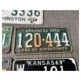 Vintage License Plates - 1940 Nebraska, 1950 Texas, Indiana & Arkansas