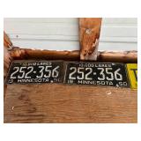 1950 & 1968 Matching MN License Plates