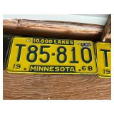 1950 & 1968 Matching MN License Plates