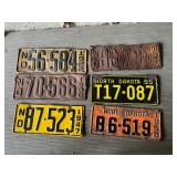 6 Different ND Vintage License Plates