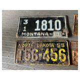 ND, MN & Montana Vintage License Plates