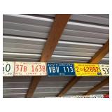Rafter of Assorted States Vintage License Plates