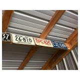 Rafter of Assorted States Vintage License Plates