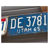 Rafter of Assorted States Vintage License Plates
