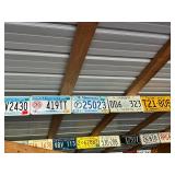 Row of Assorted Vintage License Plates