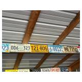 Row of Assorted Vintage License Plates