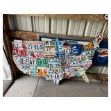 US Map Art From State License Plates