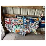 US Map Art From State License Plates