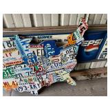 US Map Art From State License Plates