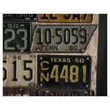 1950 License Plate From Every US State including Alaska, Hawaii & Washington DC