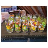 (16) Vintage Peanuts Glasses, Garfield Mug and Bugs Bunny Glass - NO SHIPPING