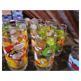 (16) Vintage Peanuts Glasses, Garfield Mug and Bugs Bunny Glass - NO SHIPPING