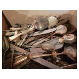 Box of Assorted Silver Plated Flatware