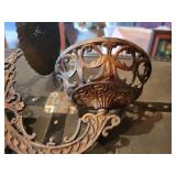 Antique Cast Iron Wall Mount Oil Lamp Holder w/ Wall Bracket and Reflector - NO SHIPPING