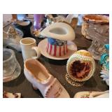 Large Lot of Vintage Glass Shoes/Boots, Top hats, Rubber Grapes and More - NO SHIPPING