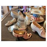 Large Lot of Vintage Glass Shoes/Boots, Top hats, Rubber Grapes and More - NO SHIPPING