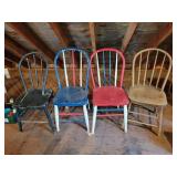 (4) Antique Wood Chairs - NO SHIPPING