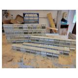 Lot of (8) Tilt-Bin Hardware Organizers - 9 Bins/Section - NO SHIPPING