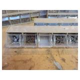 Lot of (8) Tilt-Bin Hardware Organizers - 9 Bins/Section - NO SHIPPING