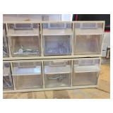 Lot of (8) Tilt-Bin Hardware Organizers - 9 Bins/Section - NO SHIPPING