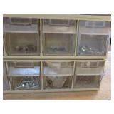 Lot of (8) Tilt-Bin Hardware Organizers - 9 Bins/Section - NO SHIPPING