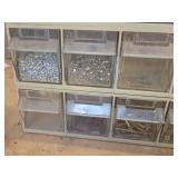 Lot of (8) Tilt-Bin Hardware Organizers - 9 Bins/Section - NO SHIPPING