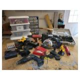 Large Lot of Assorted Cordless Tools Parts and Batteries - Some unused replacement cells for battery packs - NO SHIPPING