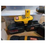 Large Lot of Assorted Cordless Tools Parts and Batteries - Some unused replacement cells for battery packs - NO SHIPPING