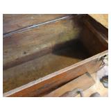 Antique Tool Box with Hand Drills, Plane and Draw Knife