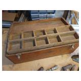 Antique Tool Box with Hand Drills, Plane and Draw Knife
