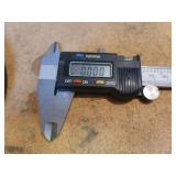 NSK 0" to 1" Micrometer, (2) 6" Digital Calipers and EMPIRE Magnetic Protractor